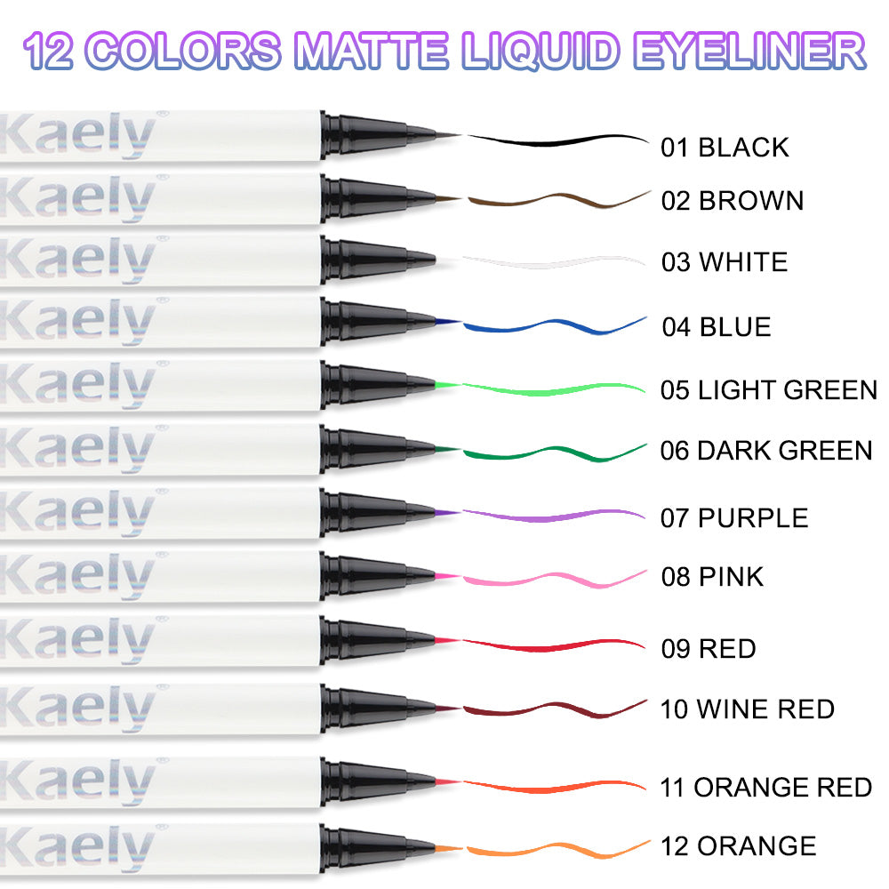 Waterproof Colored Eyeliner Liquid Eye Liner Set Long Lasiting Fine Speed Dry Liquid Eyeliner lapiz delineador de ojos contra el agua blanco para ojos de colores