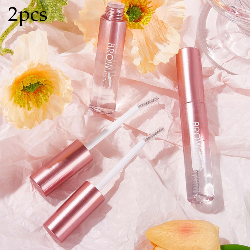 Kaely 2Pcs Clear Brow Mascara Setting Gel Makeup Set,Eye Brow Eyebrow Glue Soap Wax Lift Gel Clear,gel para cejas transparente,Brow Fast Sculpt,Cruelty Free,Long Lasting Waterproof Cosmetics Make Up